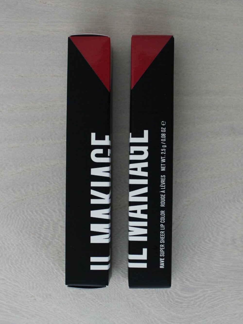 NEW Set of 2 IL Makiage Rave Super Sheer Lip Color Crayons in Akapulko Red, 5.0g